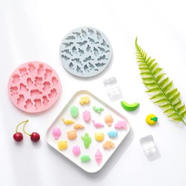 Cute Dinosaur Ice Cube Trays Silicone Dino Chocolate Mold Wax Melt Molds Easy Release Ice Trays Non-Stick Chocolate Soap Pudding Jello Ice Cube Tray (Dino A)