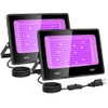 100W Luces Negras UV LED Reflector con 59in ON/OFF Enchufe(2PCS)