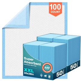AAY Bed Pads Disposable 30" x 36" (100 Count), Extra Large Super Absorbency Disposable Underpads for Incontinence, Premium Leakproof Protective Chucks Pee Pads for Adult, Kids, Puppy Training