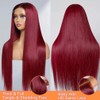 HALERP 26 Inch 99J Burgundy Lace Front Wigs Human Hair