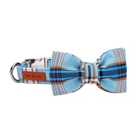 lionet paws Dog Collar with Bow Tie, Durable Comfortable Cotton Collar with Metal Click Fastening or Lead For Dogs And Cats