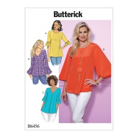 Butterick Patterns 6456 A5,Misses Top,Sizes 6-14, Tissue, Multicoloured, 17 x 0.5 x 22 cm