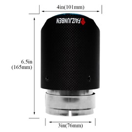 FAIZJUNBEN Carbon Fiber Exhaust Tips, 3 Inch Inlet, 4 Inch Outlet, Frosted Carbon Fiber Exhaust Tips, Stainless Steel Blue Carbon Fiber Car Exhaust Tips.