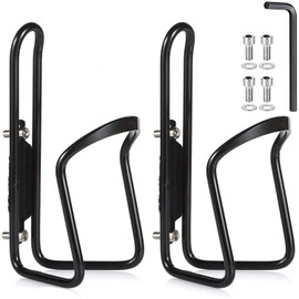 QINIFIFY Bike Water Bottle Cages, Lightweight Aluminum Alloy Bicycle Water Bottle Cage Holder Brackets for Outdoor Cycling (2 Pack- Drilled Holes Required)