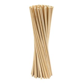 Ideen mit Herz Wooden Sticks, Pack of 50, Round, 30 cm Long, 8 mm x 8 mm, Smooth Polished, Bamboo, Rod Can Be Shortened, for Decoration, Model Making, Crafts, DIY (Round)