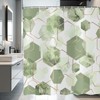 deFouliao Sage Green Shower Curtain Modern Abstract Green Geometric Grid