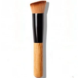 LyDiaÂ® Flat Angled Wooden Handle Blusher/Face Powder/Liquid Foundation/Face Contour Makeup Brush