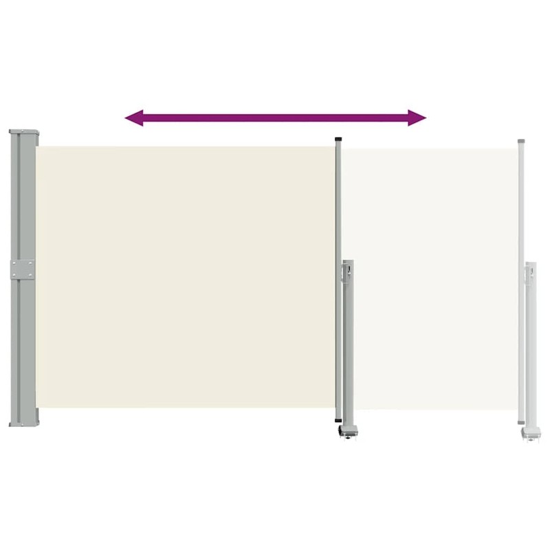 vidaXL Side Awning Cream Screen, Grey Stand