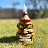 Tiki Head - Estatua de luz solar para exteriores, luces