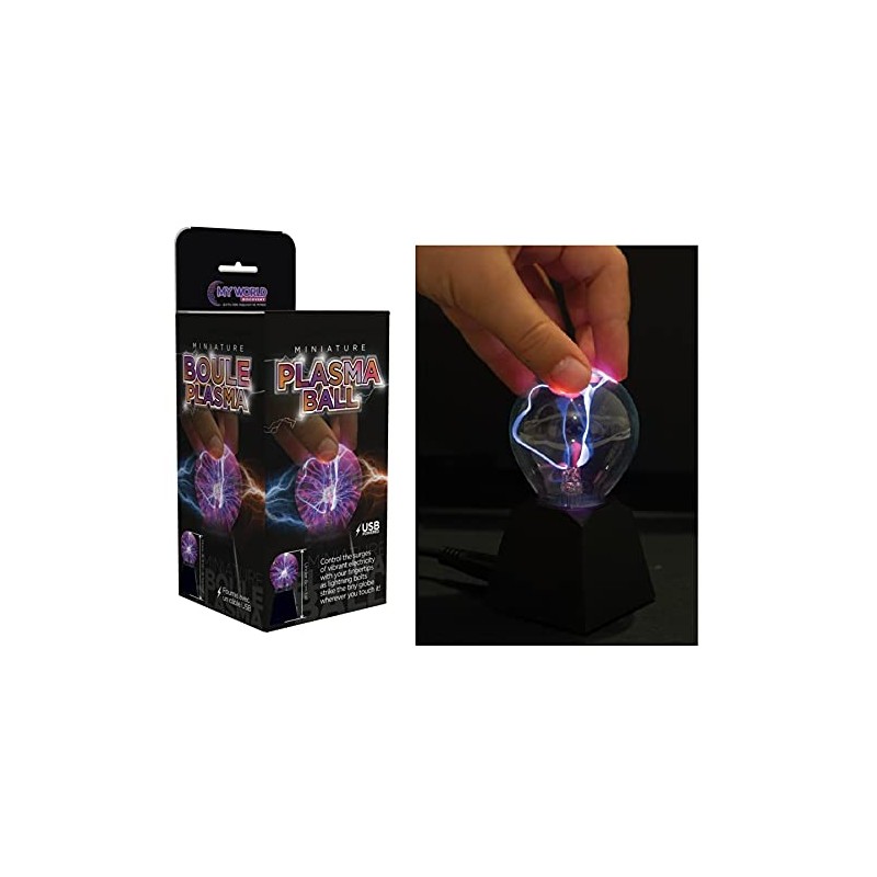 Funtime Gifts Mini Plasma Ball Desktop Plasma Light Black One