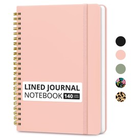 Taja Lined Spiral Journal Notebook for Women & Men, 140 Pages, College Ruled Hardcover Notebook for Work & Note Taking, Journals for Writing, A5(5.7" x 7.9") - Pink