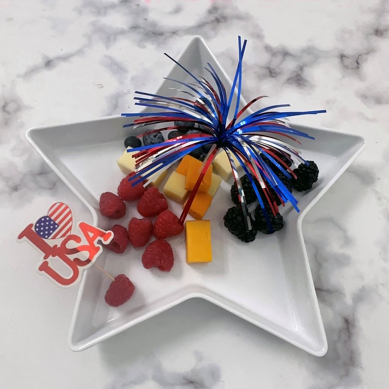 Supreme Housewares Patriotic Star Shaped Plate Melamine Serving Plate Dinner