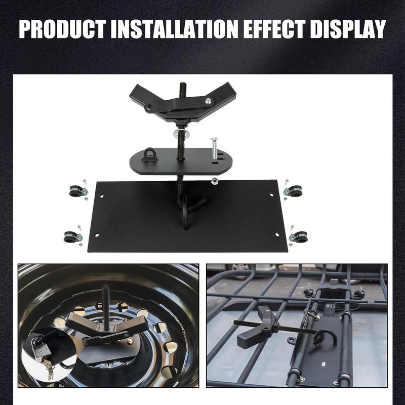 RANSOTO Universal Steel Roof Racks Spare Tire Carriers- Tire Mount
