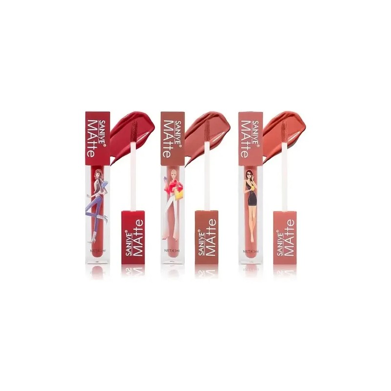 Set 8 Labiales Liquidos De Moda Matte Textura Suave Intensos
