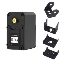 LX-16A Serial Bus Servo with Bracket, Dual Bearing Full Metal Gear Steering Servo with Debug System for RC Robot DIY, High Torque Servo 17KG.CM 6V - 19.5KG.CM 7.4V, Control Angle 240°