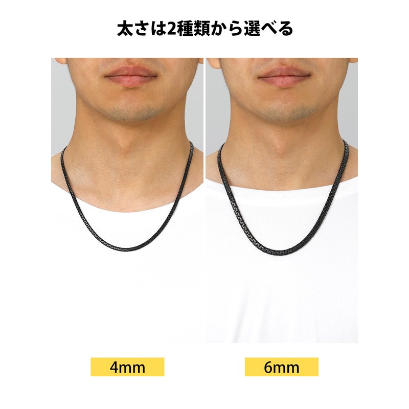 ChainsHouse Men's Necklace, Chain Only, Surgical Stainless Steel, Silver, Hypoallergenic,