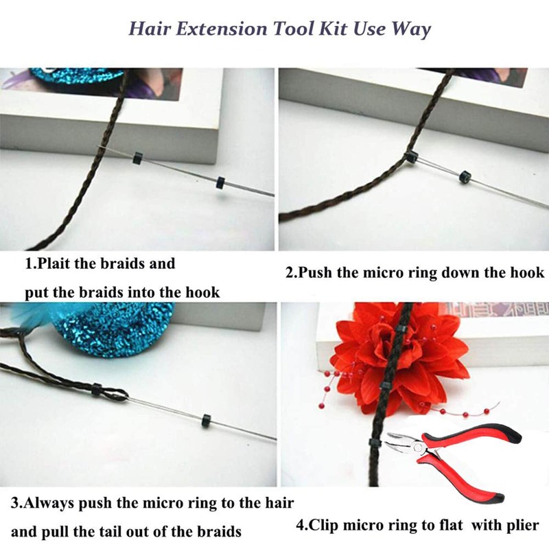 Orgrimmar Hair Extension Remove Pliers Pulling Hook 500 PCS Micro