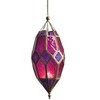Moroccan Style Hanging Glass Tealight Lantern (Medium Purple/Pink)