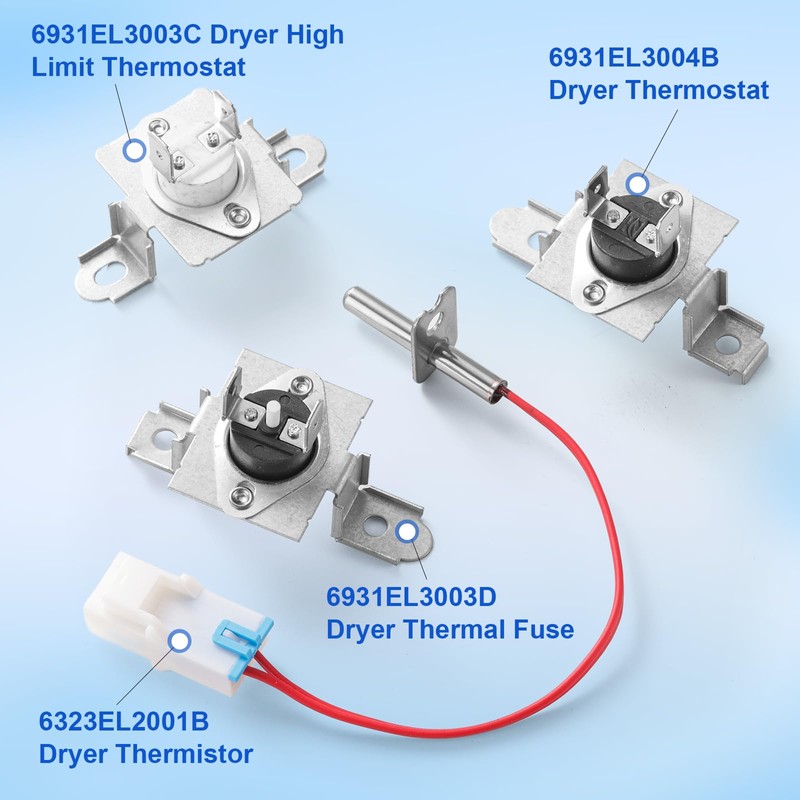 6931EL3003C 6931EL3003D Dryer Thermistor Kit Compatible with Lg Kenmore