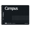 Kokuyo T193S5-D Campus Twin Ring Notebook, Adult Campus, Half Size, Graph Ruled, B6 Model, Black, 50 Sheets