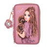 TOPModel Floral 3-Compartment Pencil Case with Pens