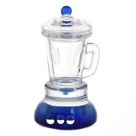 MyTinyWorld Dolls House Miniature Handmade Blue Glass 3 Piece Blender