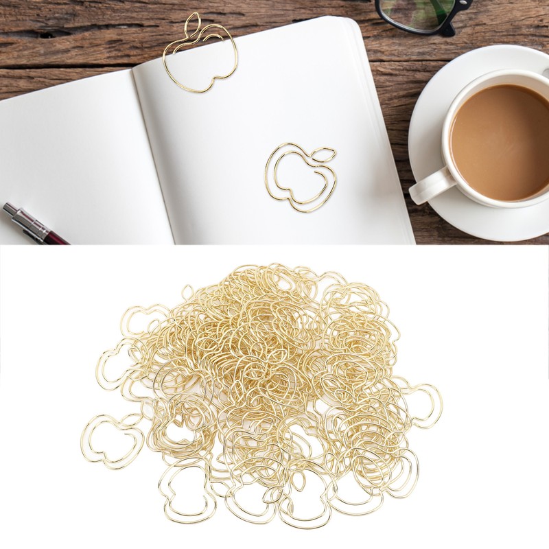 100pcs Fruit Paper Clips Cute Bookmark Pare Clips Portable Funny