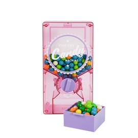 YOBRO Retro Candy Dispenser,Candy Machine- Gumball & Nut Dispenser for Coffee Bean Nuts,Fun Vending Machine for Home or Office,White Elephant Gifts,Stocking Stuffers for Family,3+YEAR (Clear Pink)