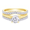 AFFY 1.00 Carat Round White Cubic Zirconia 14K Yellow Gold