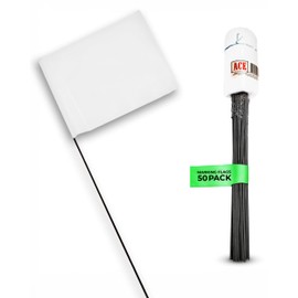 White Flags for Marking Yard - 4x5x15 Inch Invisible Fence Flags for Dogs - 50 Pack - Dog Invisible Fence Training Marker & Boundary Training