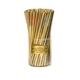 Delight Base Gold Passing Pentagram Pencils, Set of 60 (3 Assorted Colors)