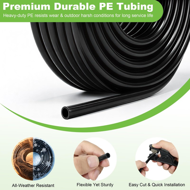 Thiswing 200FT Drip Irrigation Tubing for 1/4" Drip Irrigation System