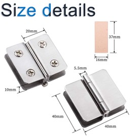 INCREWAY Adjustable Glass Clip 4 Pcs Stainless Steel Double-Sided Glass Clamp Cabinet Hinge for Bathroom Shower Glass Door Cupboard Furniture Fittings,Adaptive 5-6mm Glass