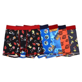 Naruto Shippuden Character Print Multipack Boys Boxer Briefs Underwear-Size-4 Multicolored