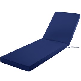 Comcaver Comcaver Chaise Lounge Cushion for Outdoor Furniture, Waterproof Fade and Tear Resistant Lounge Deck Chair Cushions for Patio Lawn Pool Resort Hotel, 72x21x3 Inch, Navy
