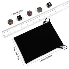 BOXOB 48stk Fähigkeiten-Schlüsselwörter-Zählwürfel, Kreaturenstatistik-Buff Loyalitätswürfel-Token Magic Life-Zähler für MTG TCG Kartenspielzubehör mit Samtbeutel Tischspiele Versammlungspartys