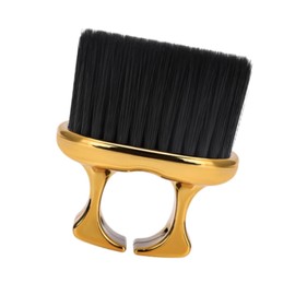 Eigell Hair Brush Neck Duster Soft Barber Brushes Ring Design Comfortable Men's Beard Brushes Hair Styling Tool for Salon Adults, Gold