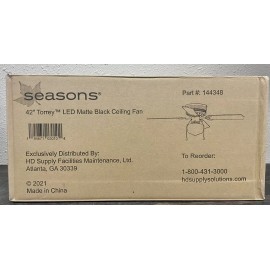 Seasons 42 in. Torrey LED Matte Black Ceiling Fan With Light #144348