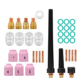 Timunr 37pcs TIG Welding Gas Lens Kit - Compatible with WP 9/20/25, DB/SR Series Torches - Includes 10 Cup, Alumina Nozzle, Collet, Gas Lens Body, Gasket