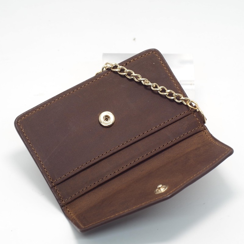 BAWAKO Leather Card Case, Wallet RFID Protection, Key Ring, Portable