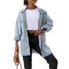 Saodimallsu Women's Oversized Denim Jackets Casual Button Down Long Boyfriend