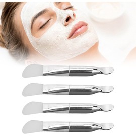 Juego de Brochas para Mascarilla Facial, Brocha para Mascarilla Facial de Doble Extremo 4 de Silicona para Maquillaje