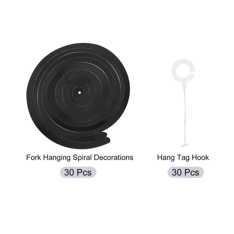 sourcing map Pack of 30 Black Party Hanging Double Stripes