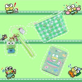 AWKEM Cartoon Set for Girl-Kaychain,ID Card Holder,Wallet