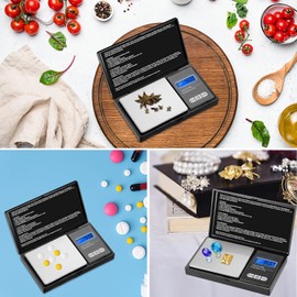 Aurora & Tithonus Taschenwaage 500g/0,01g, Präzisions Mini Küchenwaage, Digitalwaage Feinwaage Goldwaage Münzwaage, LCD-Display, Multifunktion für Küche, Schmuck, Tee, Hefe, Kaffee