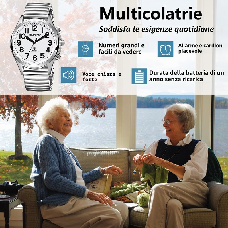 Hearkent Orologio parlante da donna con numeri giganti, facile da
