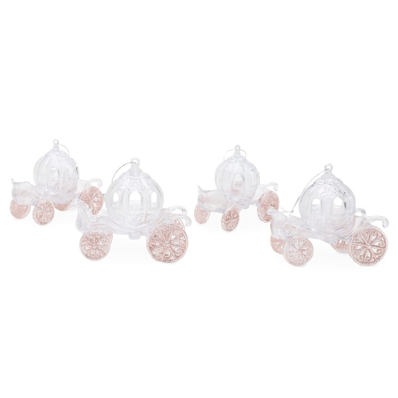 Christmas Concepts® 10cm Glitter Decorated Princess Carriage Decoration (ROSEGOLD, 1)