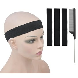 Diademas de moda para hacer pelucas, banda elástica antideslizante con cierre de velcro ajustable, 3 piezas de ancho 3,5 cm (3 piezas)