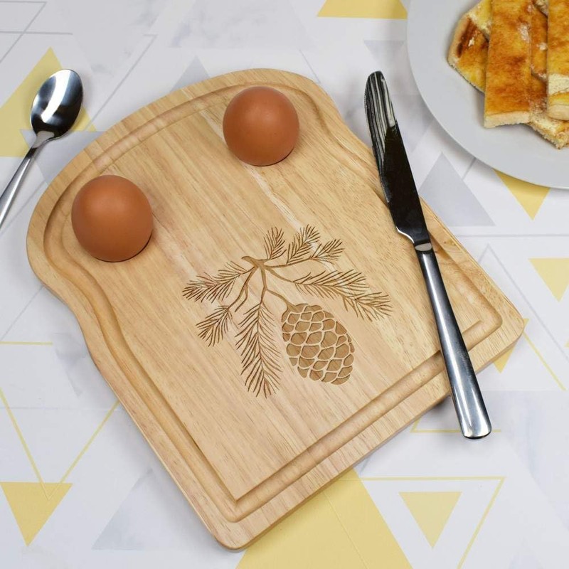 Azeeda 'Pine Cone and Branches' Wooden Breakfast Board (WB00089650)