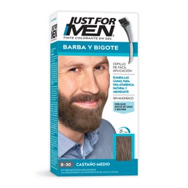Just For Men Tinte Colorante en Gel Para Barba y Bigote,Castaño Medio B30, Sin Amoníaco,Con Cepillo De Fácil Aplicación, 66ml